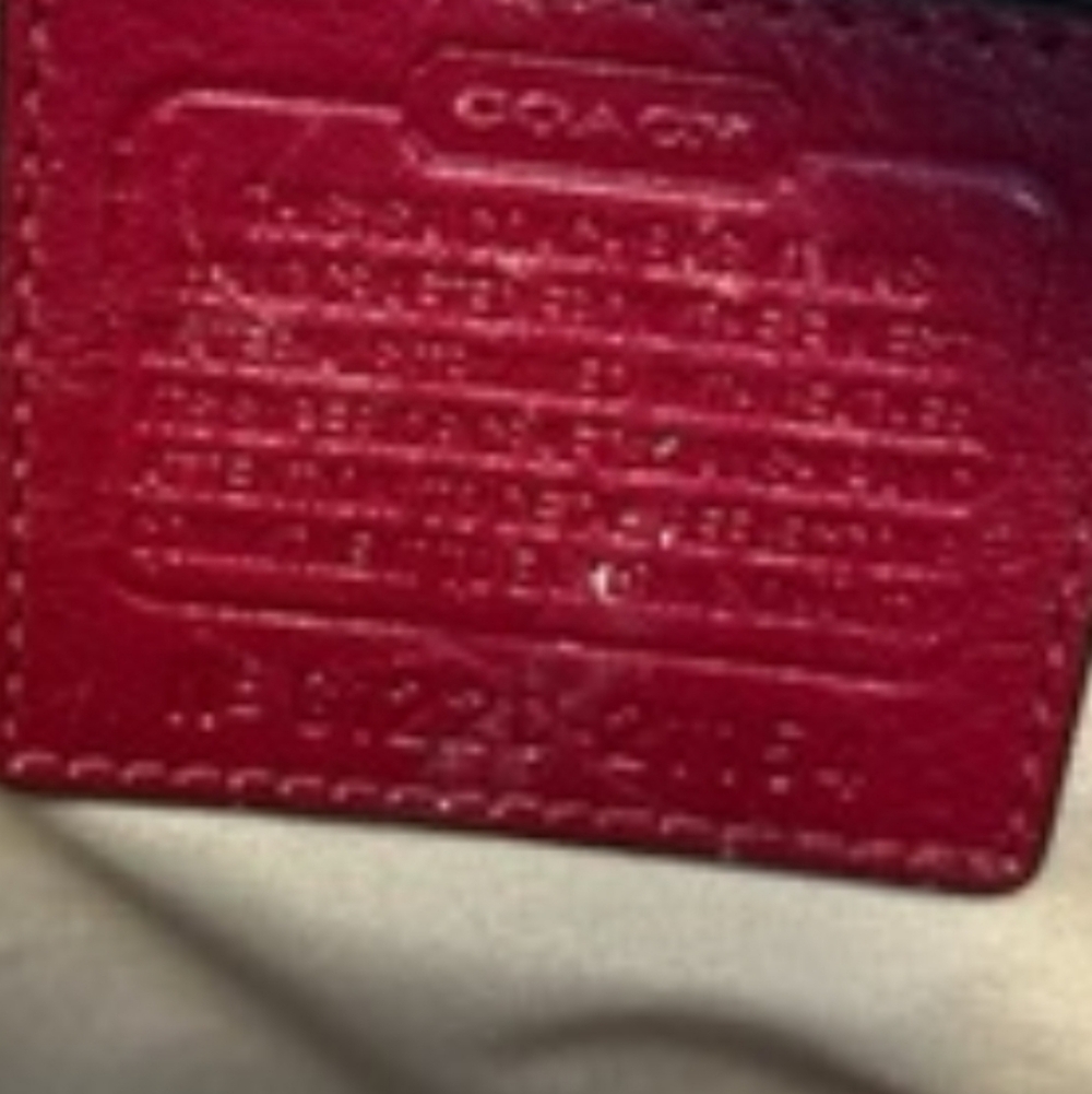 Coach Raspberry and Tan Signature Satchel - Picture 5 of 6
